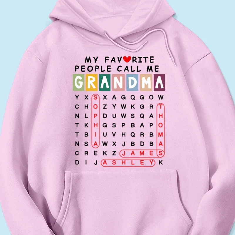 Favorite People Call Me Grandma Word Search Puzzle - Personalized Shirt - Heartfelt Gift For Grandma, Mom - Image 26