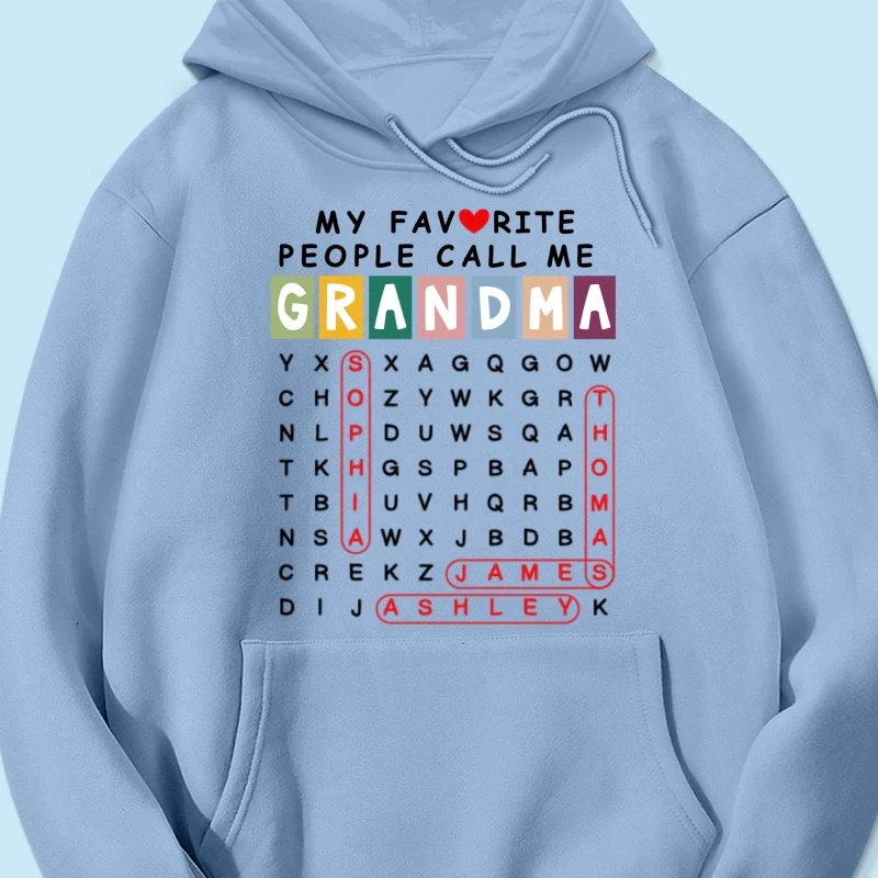 Favorite People Call Me Grandma Word Search Puzzle - Personalized Shirt - Heartfelt Gift For Grandma, Mom - Image 27