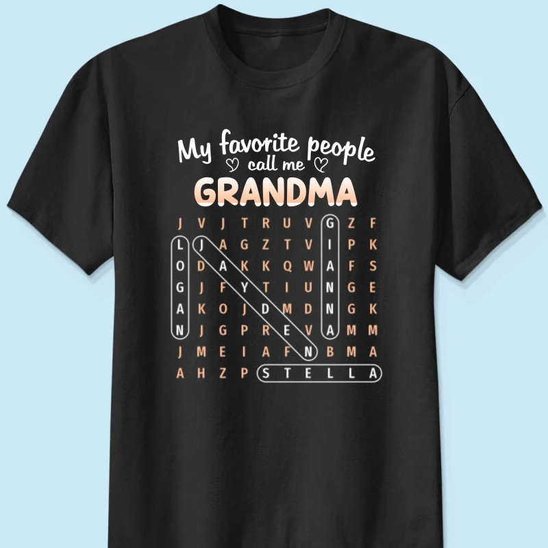 Favorite People Call Me Grandma Word Search Puzzle - Personalized Shirt - Mother's Day Gift For Grandma - Image 15