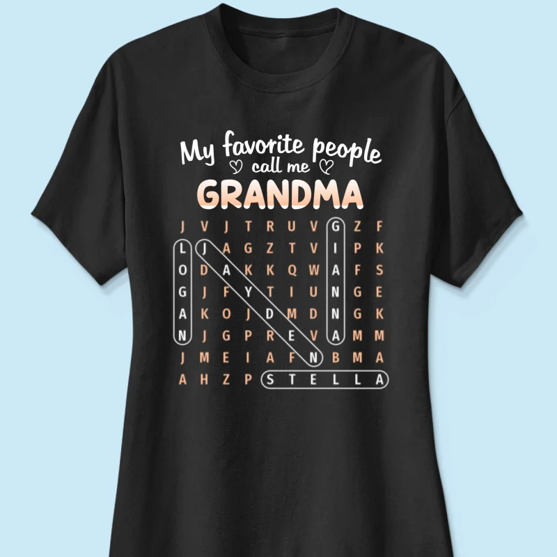 Favorite People Call Me Grandma Word Search Puzzle - Personalized Shirt - Mother's Day Gift For Grandma - Image 19
