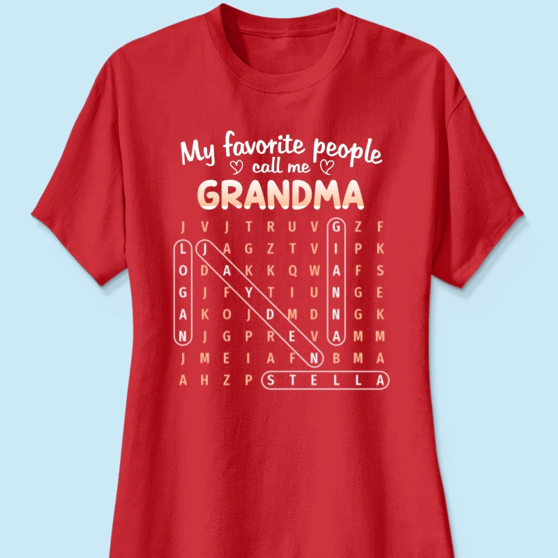 Favorite People Call Me Grandma Word Search Puzzle - Personalized Shirt - Mother's Day Gift For Grandma - Image 22