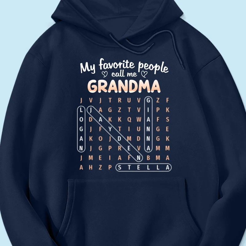 Favorite People Call Me Grandma Word Search Puzzle - Personalized Shirt - Mother's Day Gift For Grandma - Image 27