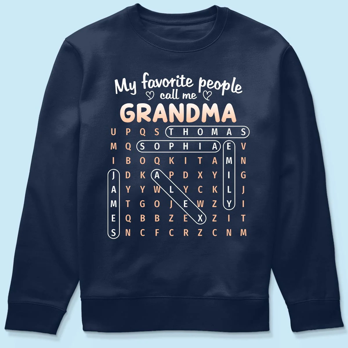Favorite People Call Me Grandma Word Search Puzzle - Personalized Shirt - Mother's Day Gift For Grandma - Image 10