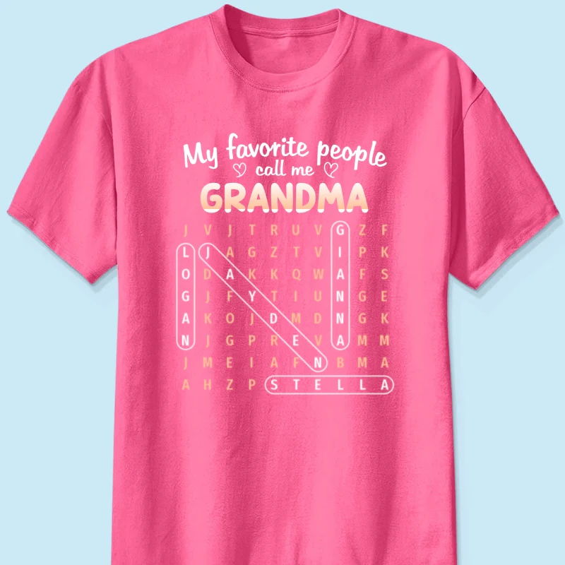 Favorite People Call Me Grandma Word Search Puzzle - Personalized Shirt - Mother's Day Gift For Grandma - Image 18