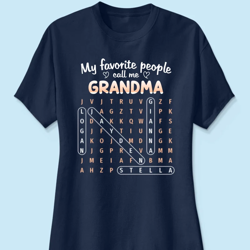 Favorite People Call Me Grandma Word Search Puzzle - Personalized Shirt - Mother's Day Gift For Grandma - Image 20