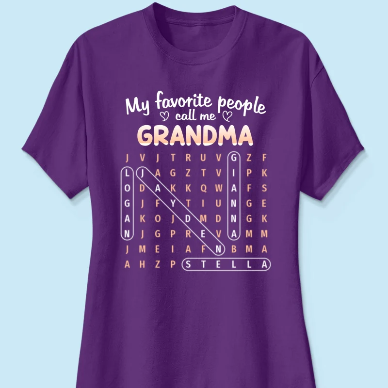 Favorite People Call Me Grandma Word Search Puzzle - Personalized Shirt - Mother's Day Gift For Grandma - Image 21