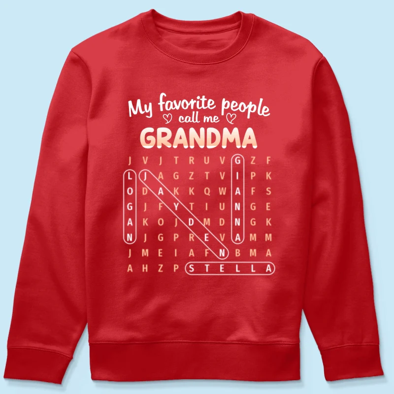 Favorite People Call Me Grandma Word Search Puzzle - Personalized Shirt - Mother's Day Gift For Grandma - Image 25