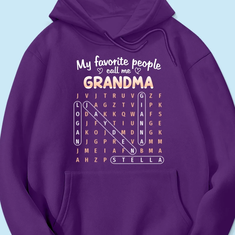 Favorite People Call Me Grandma Word Search Puzzle - Personalized Shirt - Mother's Day Gift For Grandma - Image 28
