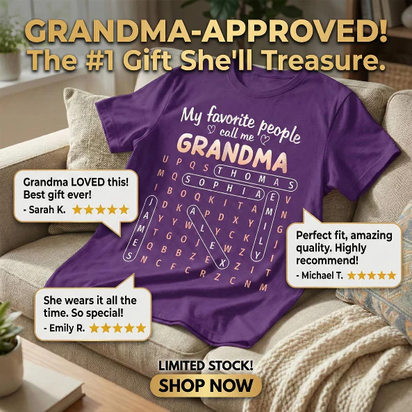 Favorite People Call Me Grandma Word Search Puzzle - Personalized Shirt - Mother's Day Gift For Grandma - Image 12