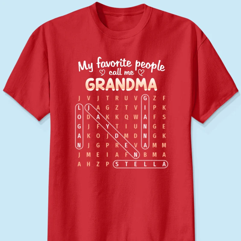 Favorite People Call Me Grandma Word Search Puzzle - Personalized Shirt - Mother's Day Gift For Grandma - Image 14