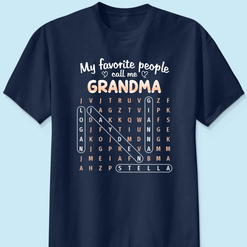 Favorite People Call Me Grandma Word Search Puzzle - Personalized Shirt - Mother's Day Gift For Grandma - Image 16
