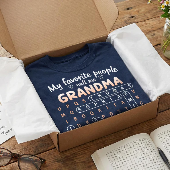 Favorite People Call Me Grandma Word Search Puzzle - Personalized Shirt - Mother's Day Gift For Grandma - Image 2