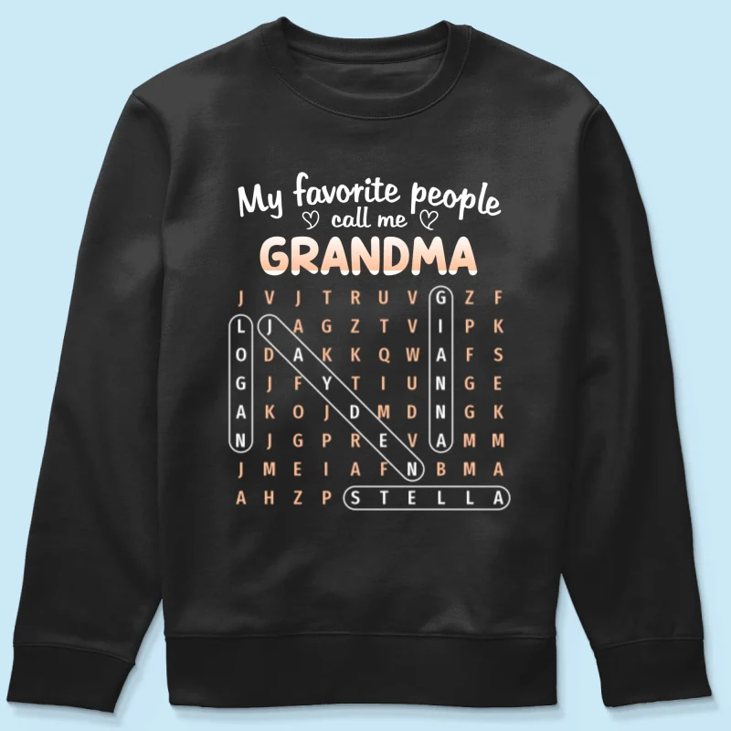 Favorite People Call Me Grandma Word Search Puzzle - Personalized Shirt - Mother's Day Gift For Grandma - Image 23