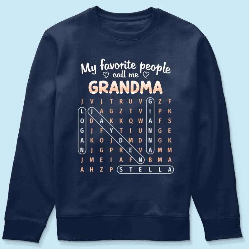 Favorite People Call Me Grandma Word Search Puzzle - Personalized Shirt - Mother's Day Gift For Grandma - Image 24