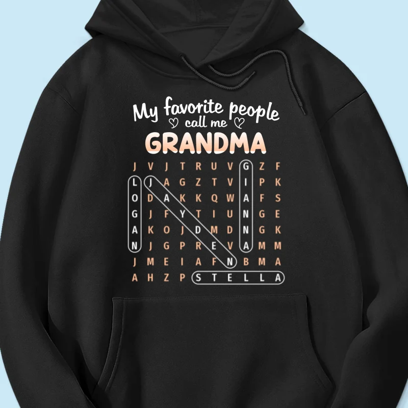 Favorite People Call Me Grandma Word Search Puzzle - Personalized Shirt - Mother's Day Gift For Grandma - Image 26