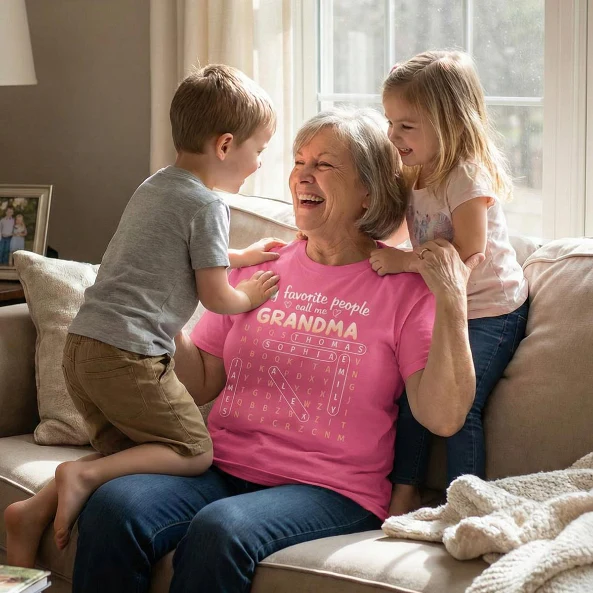 Favorite People Call Me Grandma Word Search Puzzle - Personalized Shirt - Mother's Day Gift For Grandma - Image 4