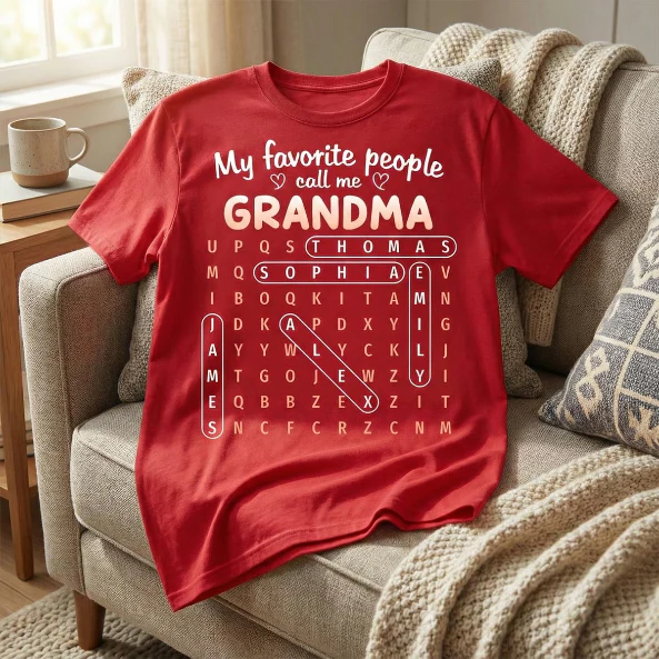 Favorite People Call Me Grandma Word Search Puzzle - Personalized Shirt - Mother's Day Gift For Grandma - Image 7