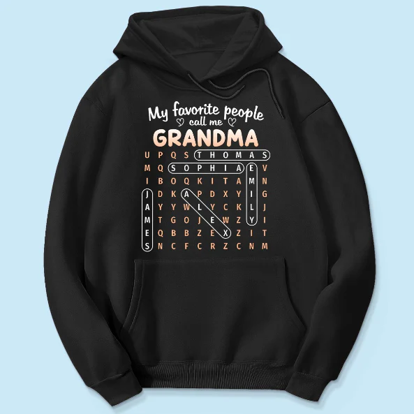 Favorite People Call Me Grandma Word Search Puzzle - Personalized Shirt - Mother's Day Gift For Grandma - Image 8