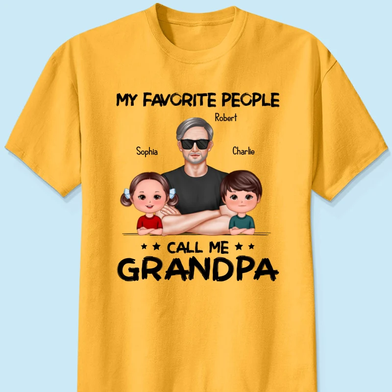 Favorite People Call Me Grandpa Personalized Shirt - Image 9
