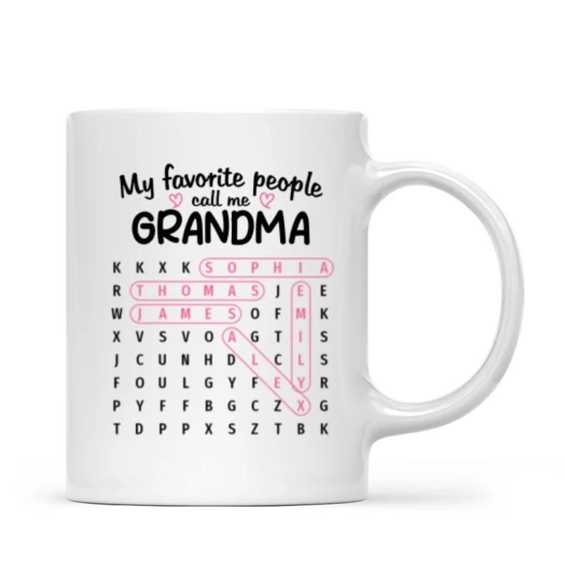 Favorite People Call Me Grandma Word Search Puzzle - Personalized Mug - Mother's Day Gift For Grandma - Image 14