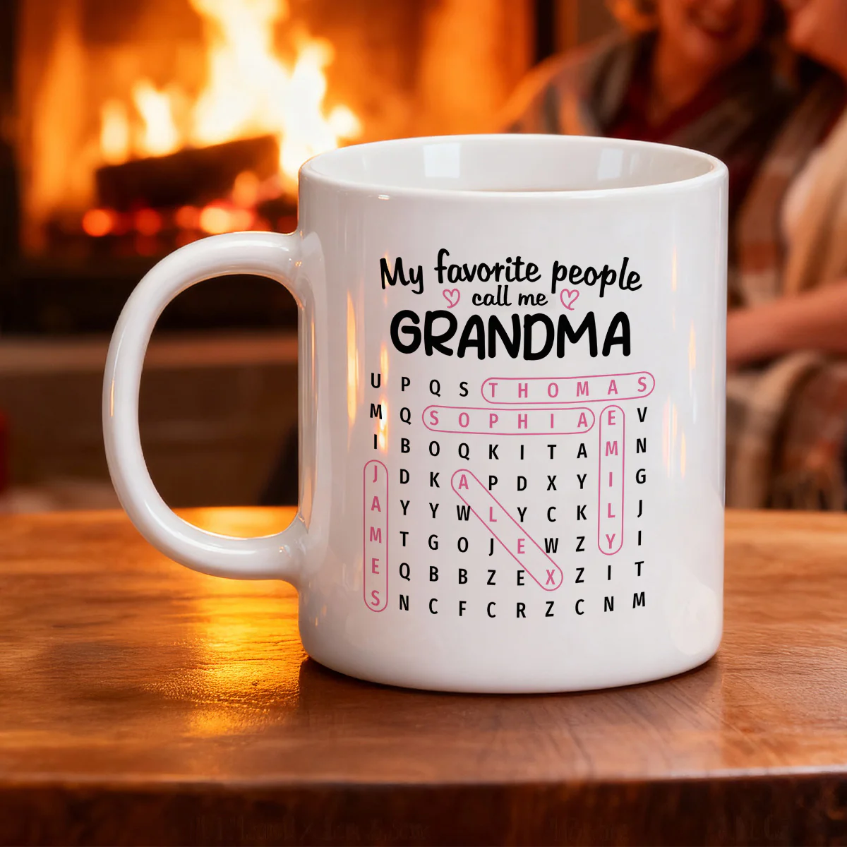 Favorite People Call Me Grandma Word Search Puzzle - Personalized Mug - Mother's Day Gift For Grandma - Image 3