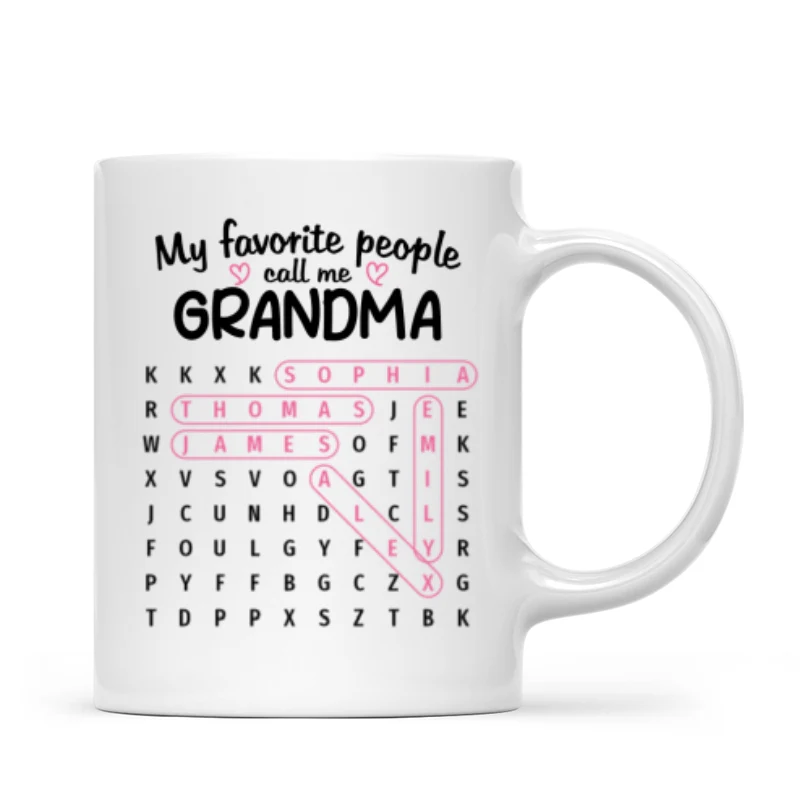 Favorite People Call Me Grandma Word Search Puzzle - Personalized Mug - Mother's Day Gift For Grandma - Image 6