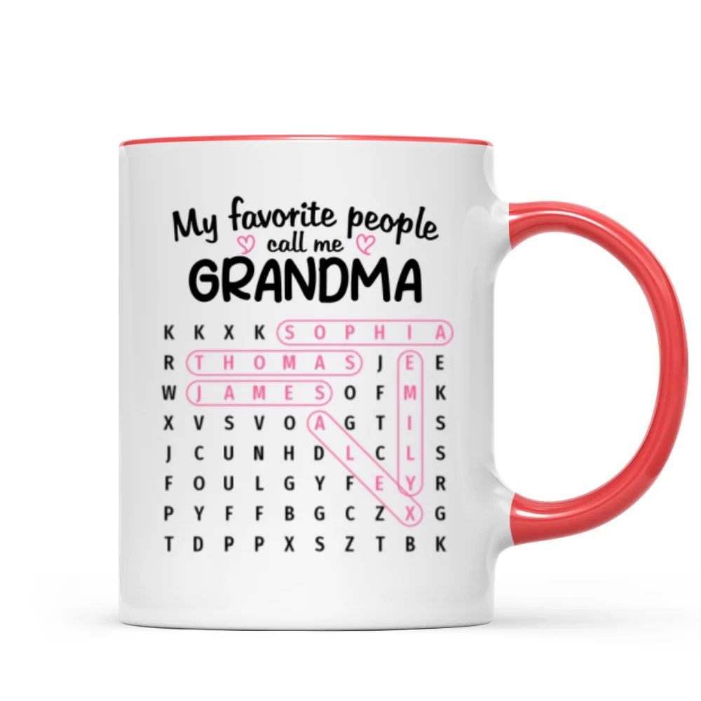Favorite People Call Me Grandma Word Search Puzzle - Personalized Mug - Mother's Day Gift For Grandma - Image 9