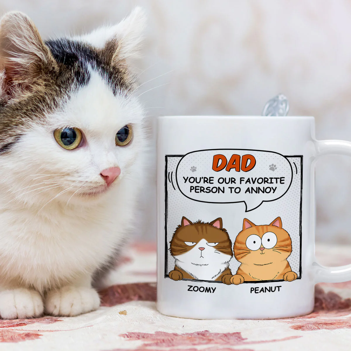 Favorite Person To Annoy Cat Dad Personalized Mug - Image 2