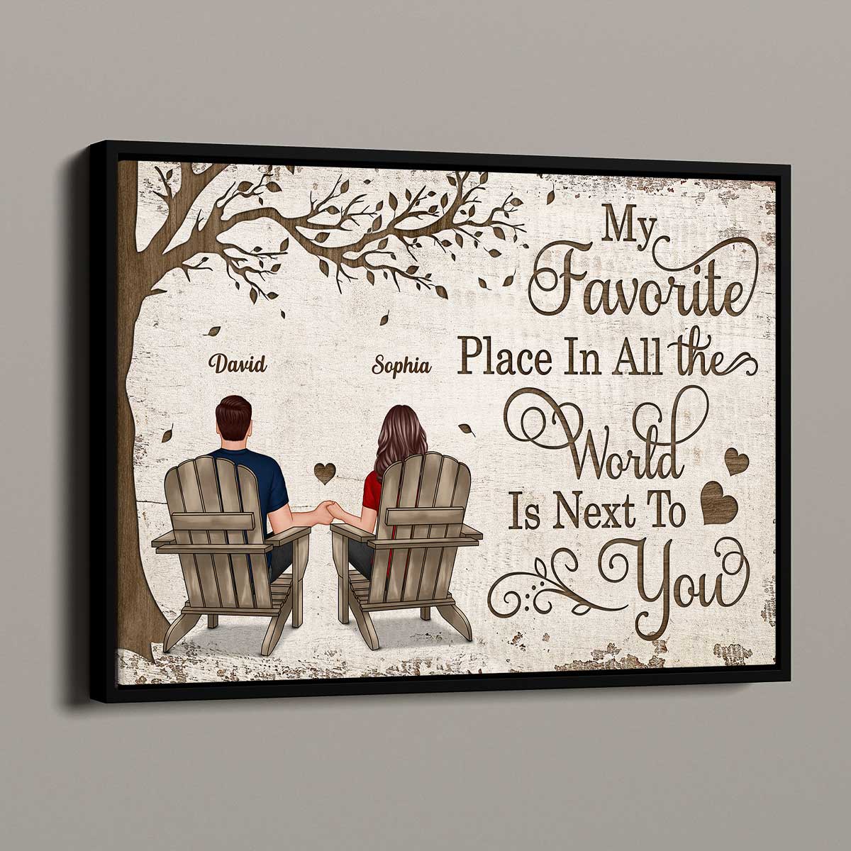 Favorite Place In All The World Couple Back View Personalized Poster - Image 2