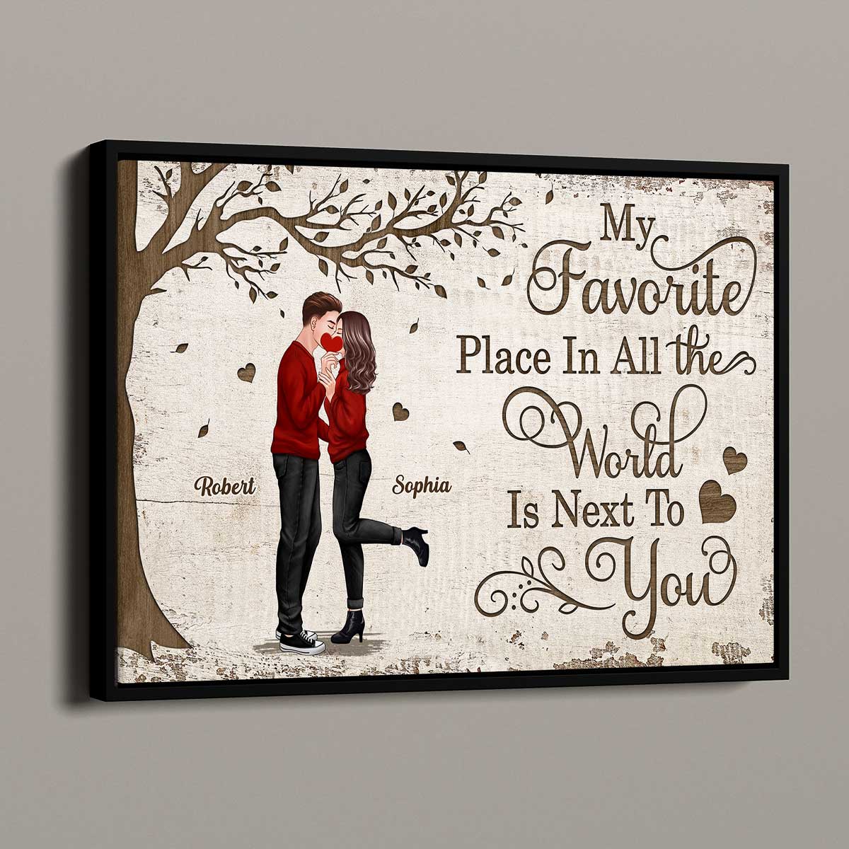 Favorite Place In All The World Couple Standing Kissing Personalized Poster - Image 2