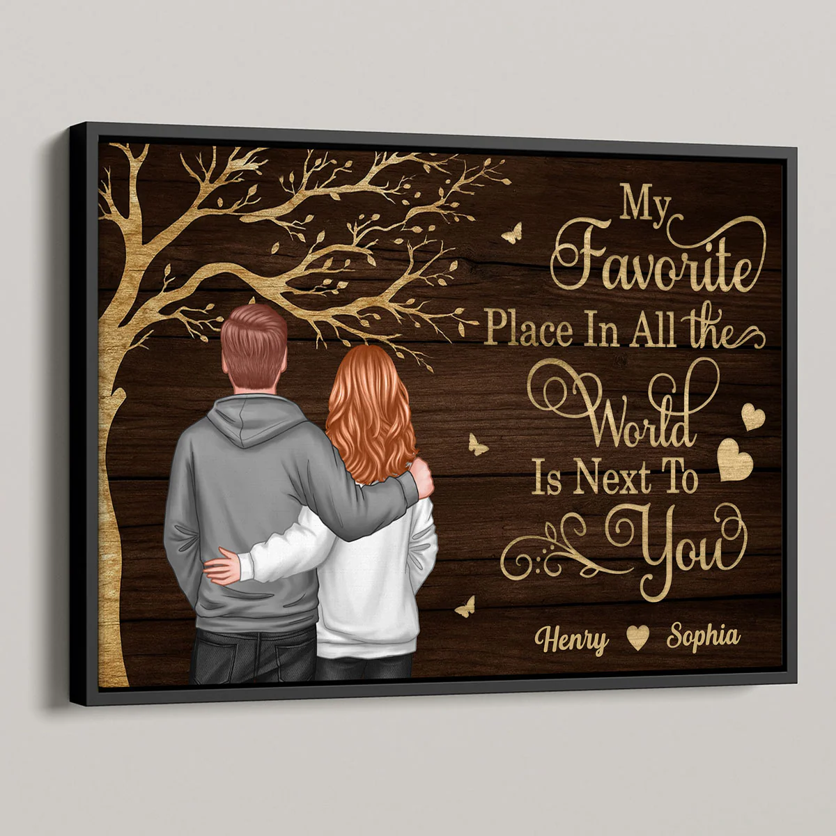 Favorite Place in All the World Couple Tree - Personalized Poster - Gift for him, Gift for her - Image 2