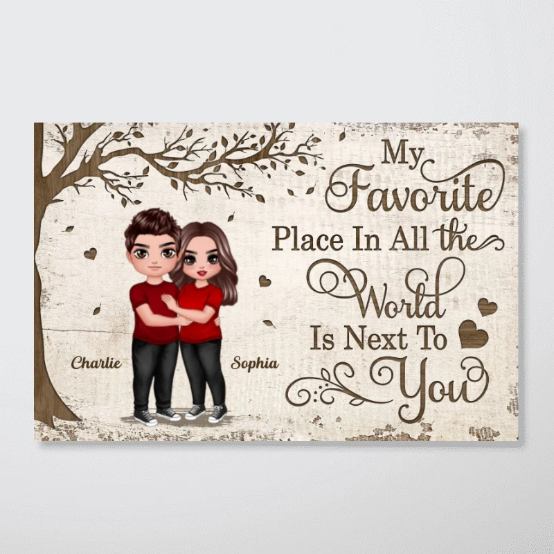 Favorite Place In All The World Doll Couple Hugging Personalized Poster - Image 6