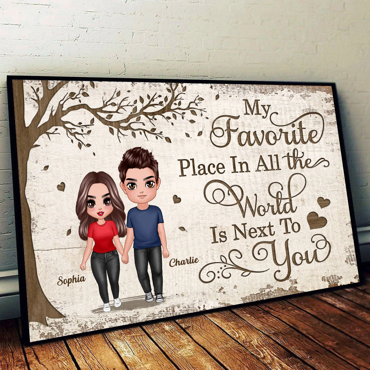 Favorite Place In All The World Doll Couple Walking Personalized Poster - Image 2