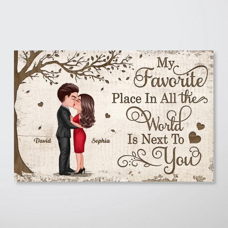 Favorite Place In All The World Kissing Couple Personalized Poster - Image 5