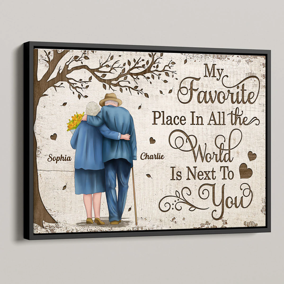 Favorite Place In All The World Old Couple Back View Personalized Poster - Image 4