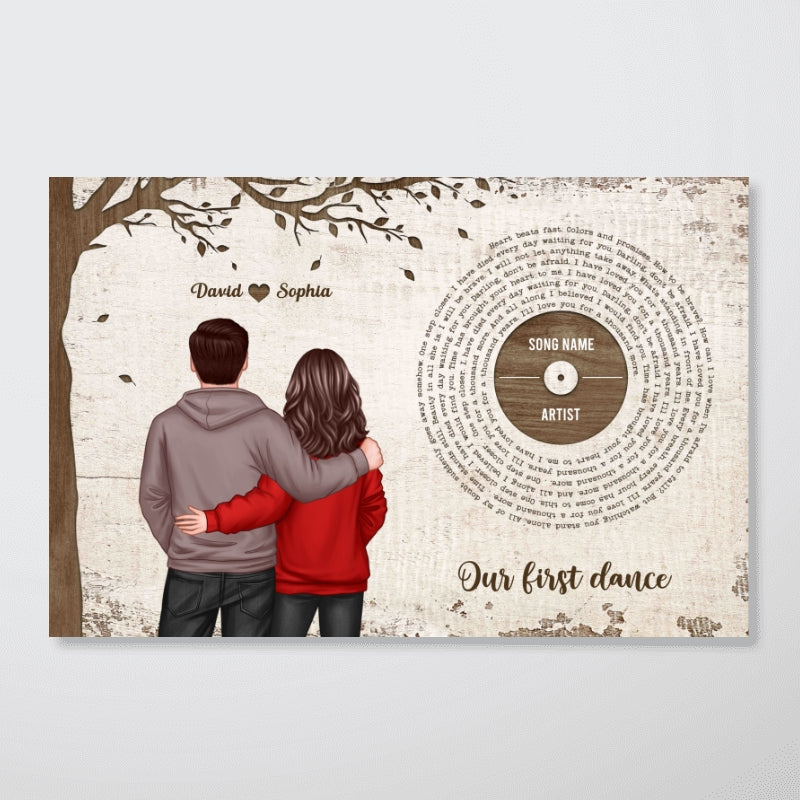 Favorite Place In The World Couple Back View Favorite Song Vinyl Lyrics Personalized Poster, Gift For Him, For Her, For Valentine's Day - Image 9