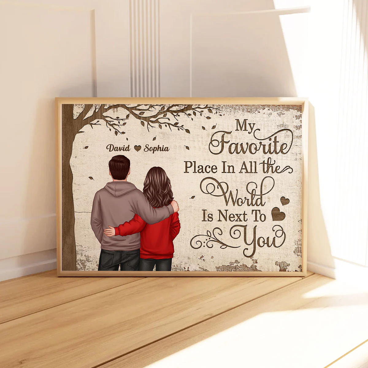 Favorite Place In The World Couple Back View Personalized Poster, Gift For Him, For Her - Image 6