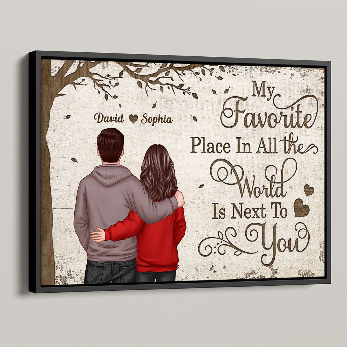 Favorite Place In The World Couple Back View Personalized Poster, Gift For Him, For Her - Image 8