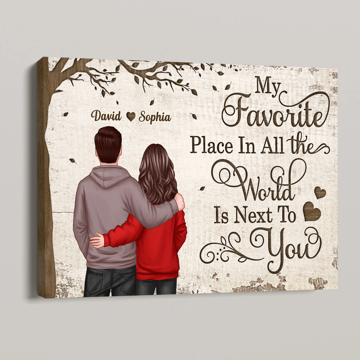 Favorite Place In The World Couple Back View - Personalized Canvas - Anniversary Gift For Him, Gift For Her - Image 2