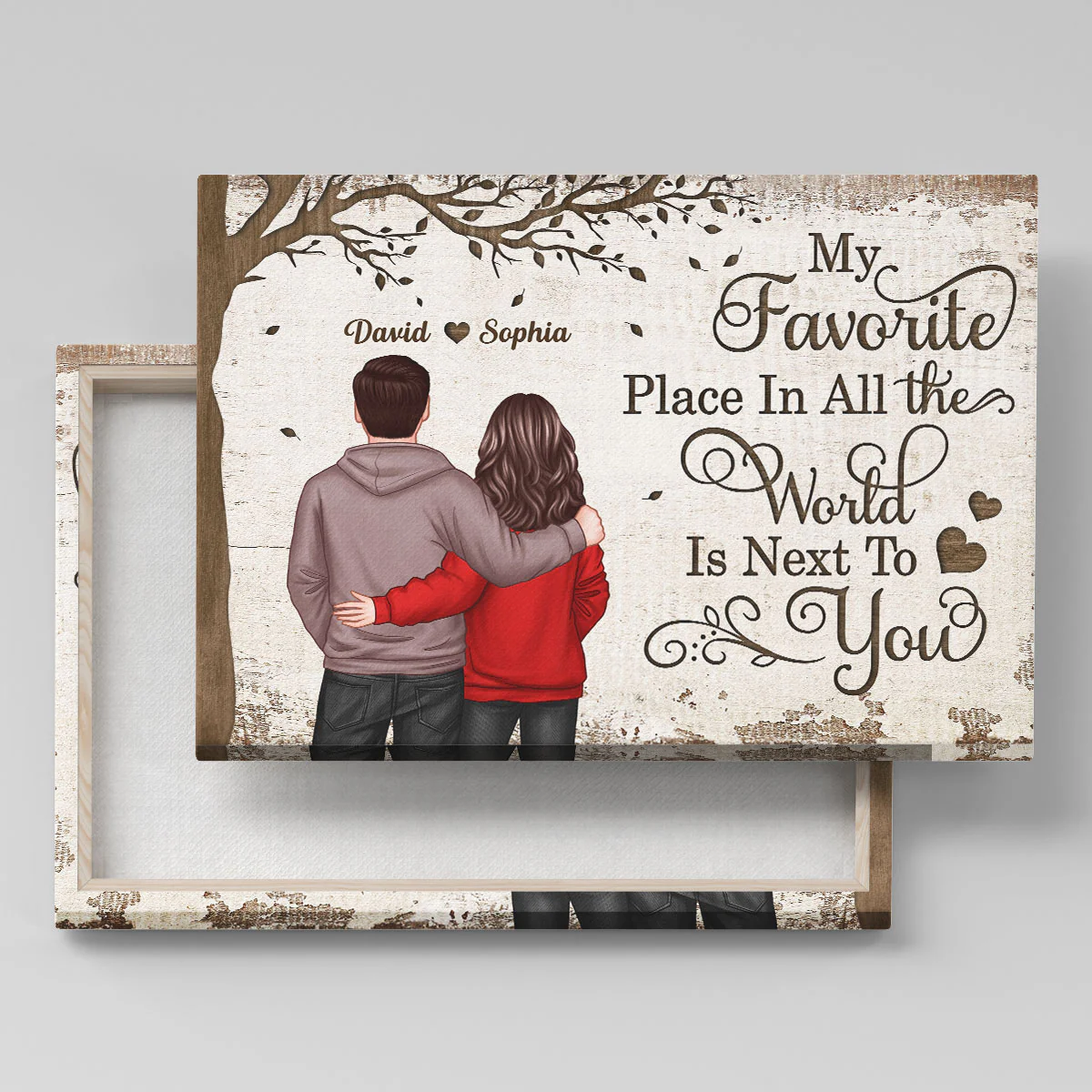 Favorite Place In The World Couple Back View - Personalized Canvas - Anniversary Gift For Him, Gift For Her - Image 8