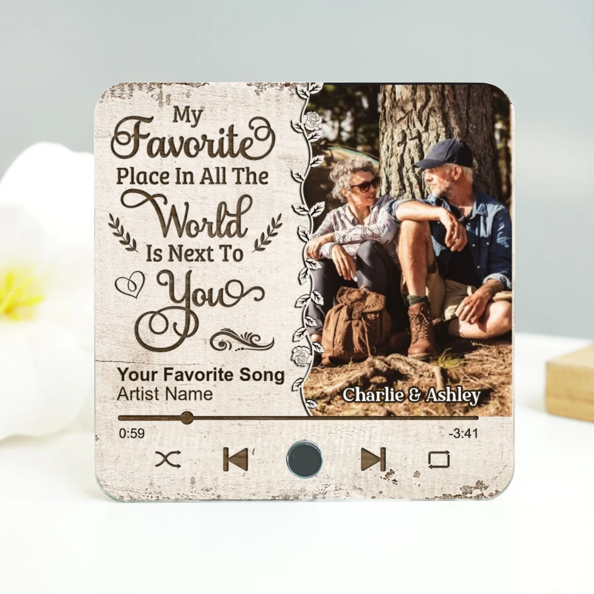 Favorite Place In The World Couple Custom Photo Personalized Music Fridge Magnet, Gift For Him, For Her - Image 10