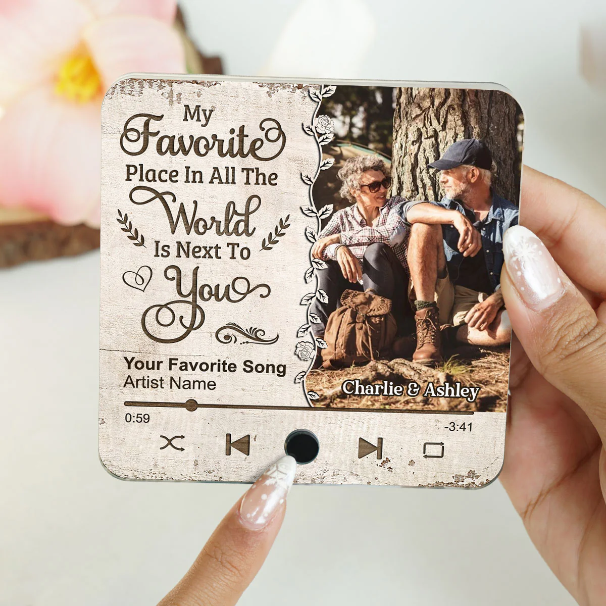 Favorite Place In The World Couple Custom Photo Personalized Music Fridge Magnet, Gift For Him, For Her - Image 7