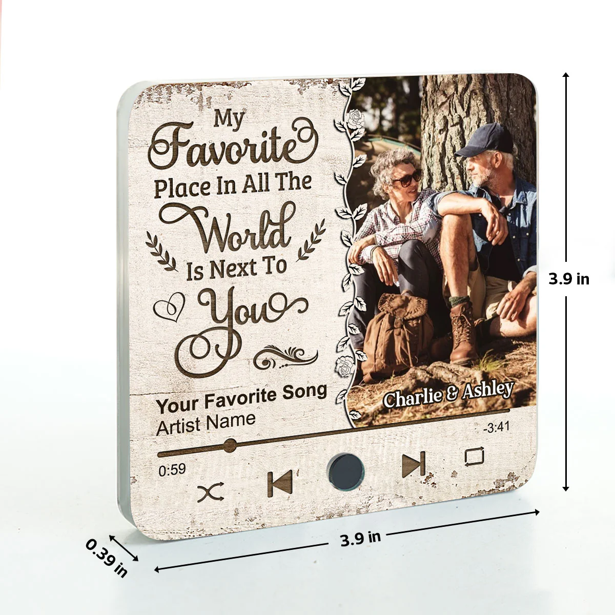 Favorite Place In The World Couple Custom Photo Personalized Music Fridge Magnet, Gift For Him, For Her - Image 8