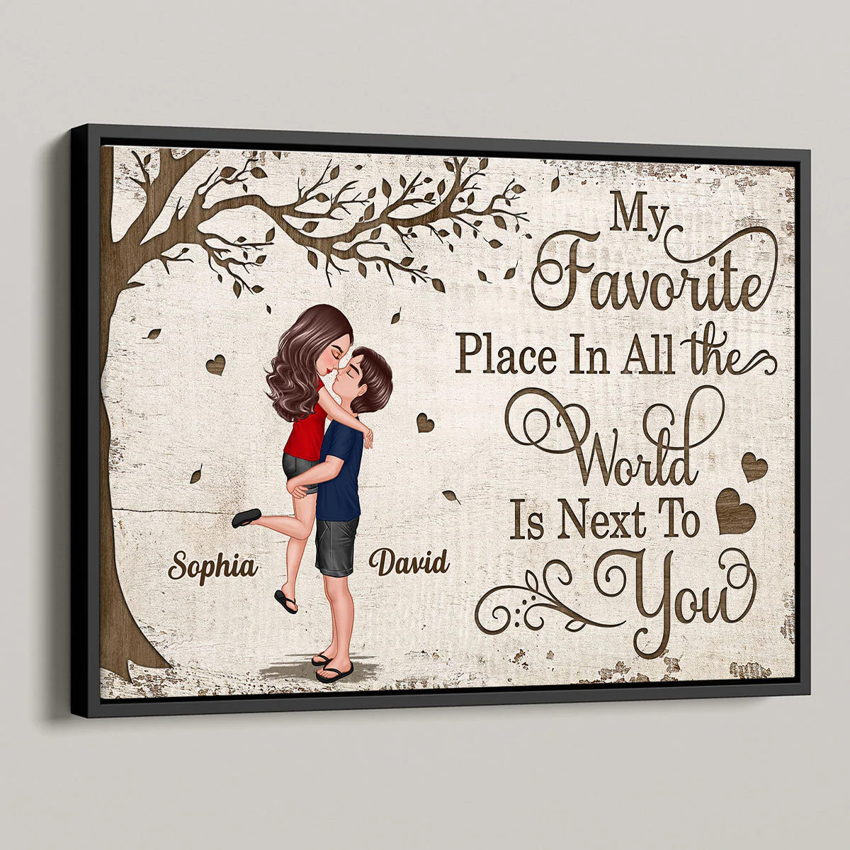 Favorite Place In The World Couple Hugging Kissing Summer Personalized Poster - Image 4