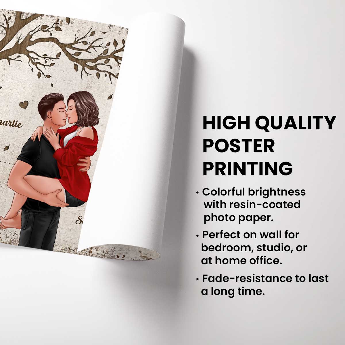 Favorite Place In The World Couple Kissing Passionate Personalized Poster, Perfect Anniversary Gift For Him, For Her - Image 3