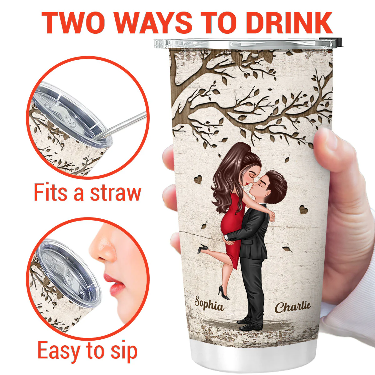 Favorite Place In The World Couple Kissing Personalized Tumbler - Image 3