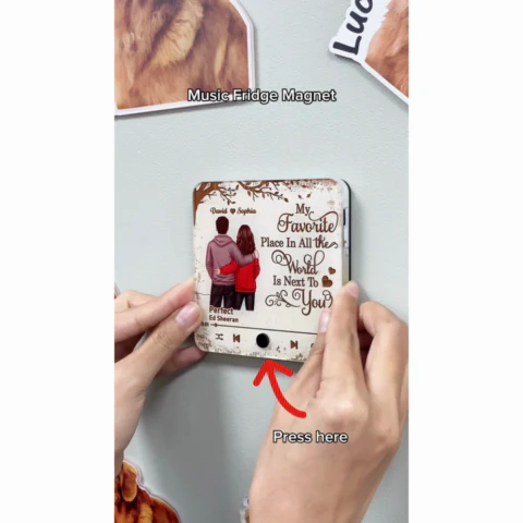 Favorite Place In The World Couple Standing Back View - Personalized Music Fridge Magnet - Heartfelt Gift For Couple, For Him, For Her, Husband, Wife - Image 2