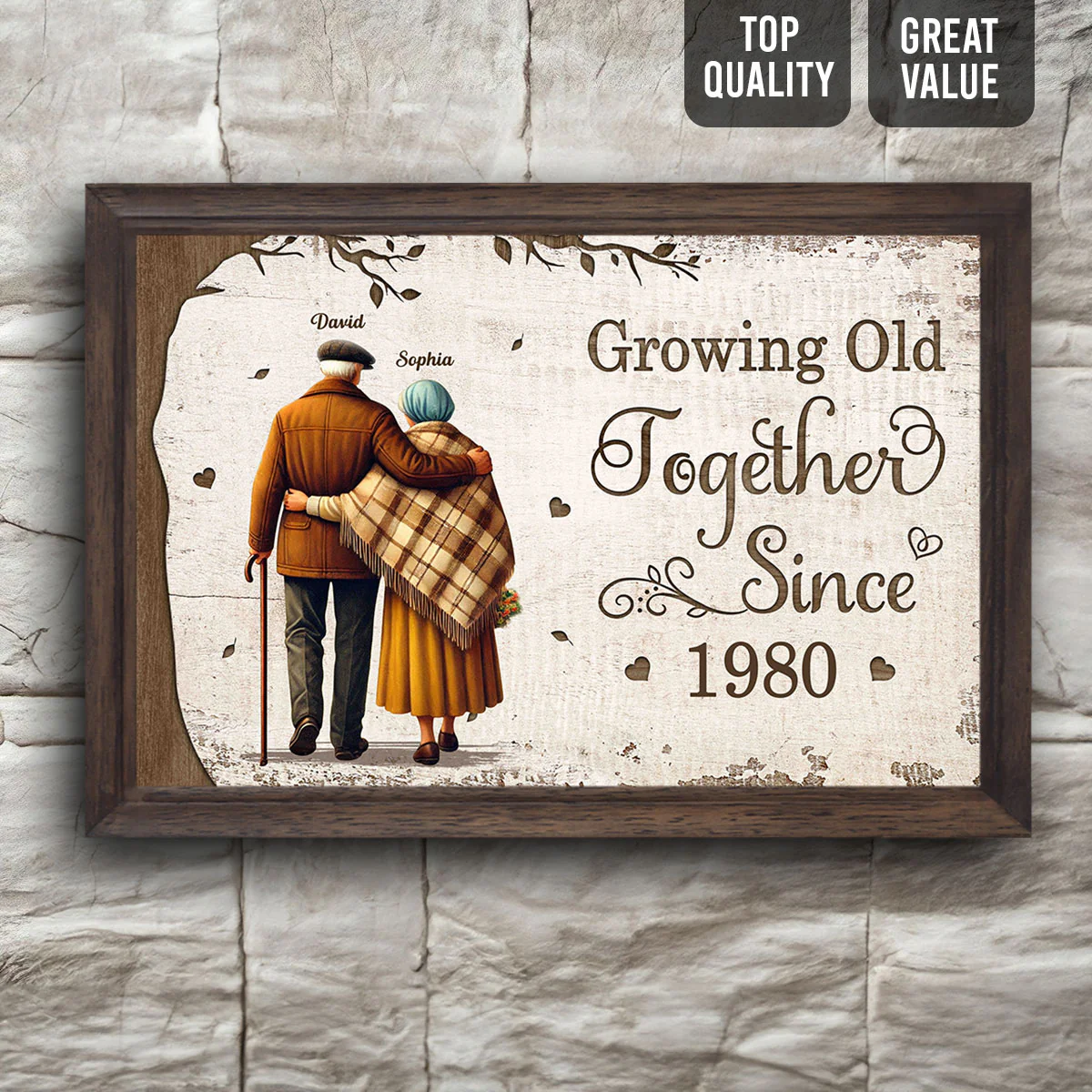 Favorite Place In The World Old Couple Growing Old Together Walking Personalized Poster, Heartfelt Gift For Him, For Her - Image 5
