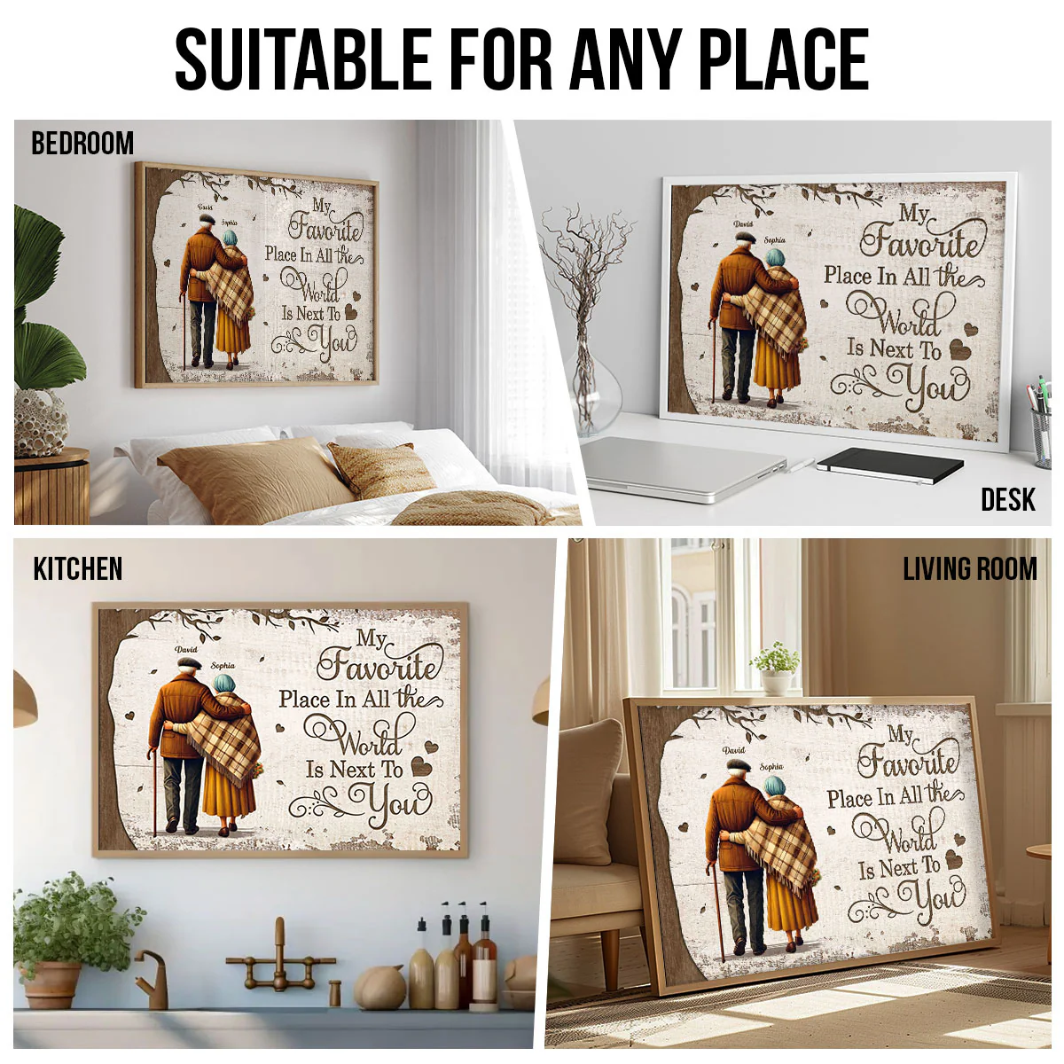 Favorite Place In The World Old Couple Growing Old Together Walking Personalized Poster, Heartfelt Gift For Him, For Her - Image 6