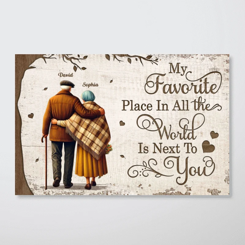 Favorite Place In The World Old Couple Growing Old Together Walking Personalized Poster, Heartfelt Gift For Him, For Her - Image 8